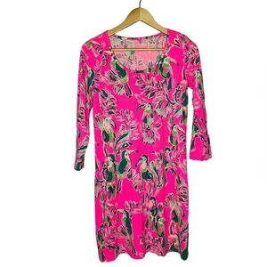 Lilly Pulitzer Beacon Dragonfruit Toucan Print Dress Womens XS